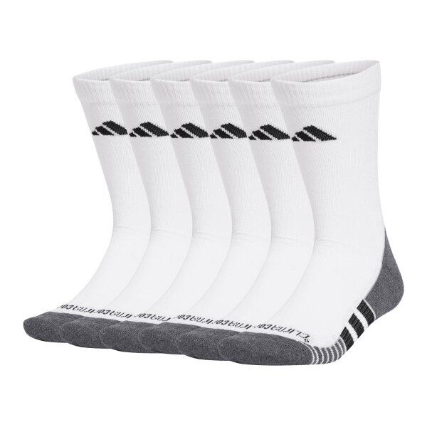 adidas Unisex Socks, 9-pack - Performance Climacool Cushioned Crew, Logo, Stripe, Cushioned White 40-42 (UK 6.5-8.5)