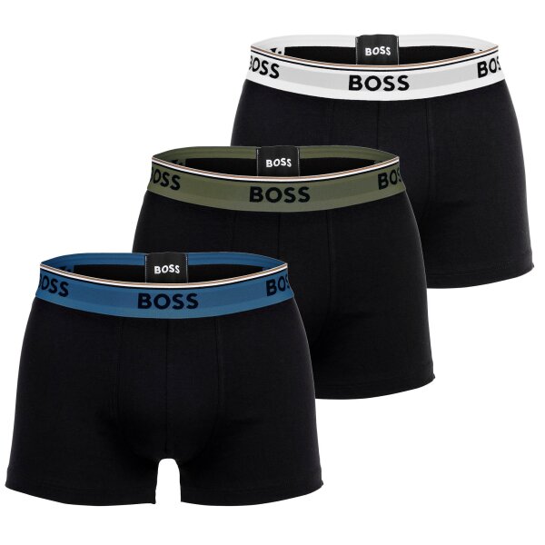 BOSS mens boxer shorts, 3-pack - Trunk 3P Power, cotton stretch, logo, uni Black L (Large)