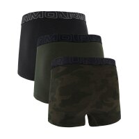 UNDER ARMOUR Mens Boxer Shorts, 3-Pack - Performance Cotton Trunks - Novelty 3 in, Stretch, cotton blend, camouflage Black/Dark Green M (Medium)