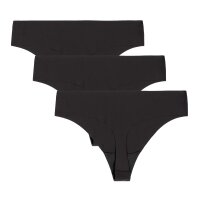 UNDER ARMOUR Damen String, 3er Pack - Pure Stretch No Show Thong, elastisch, einfarbig Schwarz XS