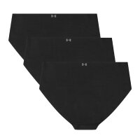 UNDER ARMOUR Damen Hipster, 3er Pack - Pure Stretch No Show Hipster, Slips, elastisch, einfarbig Schwarz L