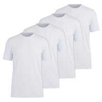 OLYMP Herren T-Shirts, Rundhals, 4er Pack - Bodywear, Modern Fit, Baumwolle Weiß S