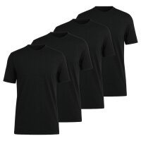 OLYMP Mens T-Shirts, Round Neck, 4-Pack - Bodywear, Modern Fit, Cotton Black S (Small)