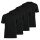 OLYMP Mens T-Shirts, Round Neck, 4-Pack - Bodywear, Modern Fit, Cotton Black S (Small)