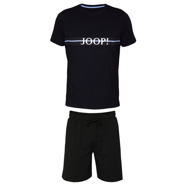 JOOP! Herren Schlafanzug, kurz - Core, Pyjama-Set, Shorty, 2-teilig, Logo, Cotton Stretch Schwarz M