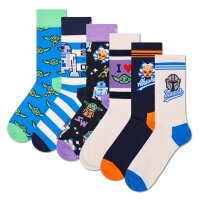 Happy Socks Mens Socks, 6-Pack - STAR WARS, Gift Box, Motif Socks Star Wars Gift Set Mandalorian 41-46 (UK 7,5-11,5)