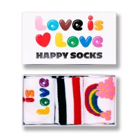 Happy Socks Unisex Socken, 3er Pack - Pride Gift Set, Motivsocken, Geschenkbox Sneaker Pride 41-46