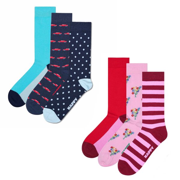 Happy Socks Unisex Socken, 3er Pack - Everyday Crew, Geschenkbox, Baumwoll-Mix
