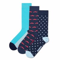 Happy Socks Unisex Socks, 3-pack – Everyday Crew, gift box, cotton blend Car 41-46 (UK 7,5-11,5)