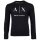 A|X ARMANI EXCHANGE Mens Long Sleeve - Long Sleeve, Round Neck, Logo, Cotton Dark Blue L (Large)