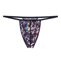 HOM Herren G-String - VISCAYA, Tanga, Unterwäsche, gemustert Blau/Gelb/Pink S