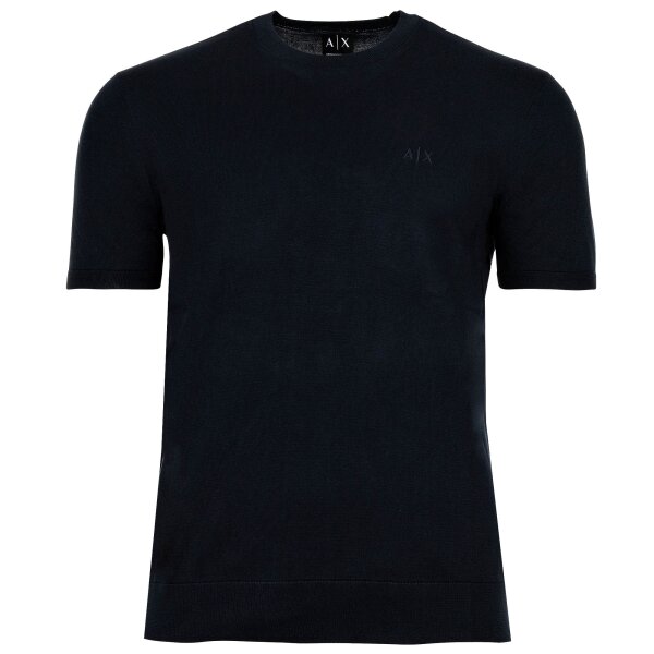 A|X ARMANI EXCHANGE Herren T-Shirt, Feinstrick - Rundhals, Baumwolle, uni Dunkelblau S