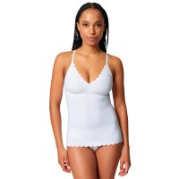 SKINY Damen Spaghetti-Shirt - Sensation, Top, V-Ausschnitt, Pads, Mikrofaser Weiß S