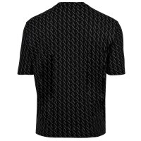 A|X ARMANI EXCHANGE Mens T-shirt - Round neck, all-over logo print, cotton Black S (Small)