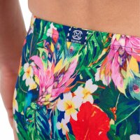 HOM Herren Badeslip - Peacock, Swim Micro Briefs, Stretch, gemustert Blau/Grün S