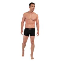 HOM Herren Boxershorts, 3er Pack - LEONARD #2, Boxer Briefs, Unterwäsche, Baumwollmischung, einfarbig Schwarz S