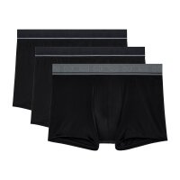 HOM Men Boxer Shorts, 3-Pack - LEONARD #2, Boxer Briefs, Underwear, Cotton Blend, Plain Colour Black S (Small)