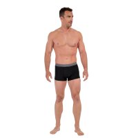 HOM Men Boxer Shorts, 3-Pack - LEONARD #2, Boxer Briefs, Underwear, Cotton Blend, Plain Colour Black S (Small)