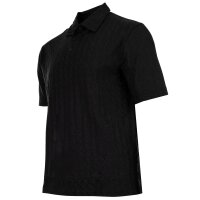 A|X ARMANI EXCHANGE Herren Poloshirt - Knopfleiste, Allover-Jacquard, Baumwolle Schwarz S