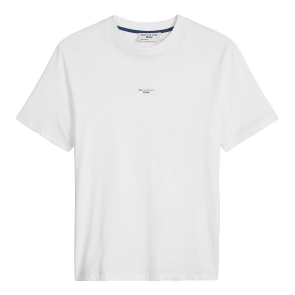 Marc OPolo Denim Mens T-Shirt - Relaxed Fit, Cotton, Logo, Solid Color White S (Small)