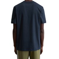 Marc OPolo Denim Herren T-Shirts, 2er Pack - Regular Fit, Baumwolle, Logo, einfarbig Weiß/Dunkelblau S