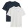 Marc OPolo Denim Herren T-Shirts, 2er Pack - Regular Fit, Baumwolle, Logo, einfarbig Weiß/Dunkelblau S