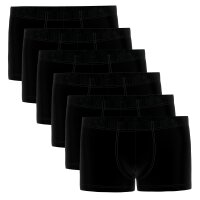 Seidensticker Men boxer shorts, pack of 6 – Trunk 6-pack, single jersey, cotton blend, plain colour Black L (Large)