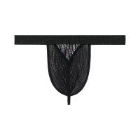 WOH Men G-String - Pure Seduction, glitter, lace, plain colour Black S (Small)