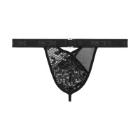 WOH Men G-String - Pure Seduction, mesh, lace, plain colour