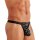 WOH Men G-String - Pure Seduction, mesh, lace, plain colour Black S (Small)
