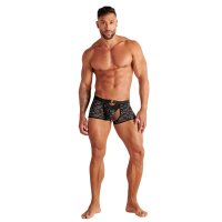 WOH Men Boxer Thong - Pure Seduction, Mesh, Lace, Logo Waistband Black S (Small)