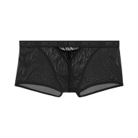 WOH Men Boxer Shorts - Personal Allure, Trunk, Lace, Logo Waistband, Transparent Black S (Small)