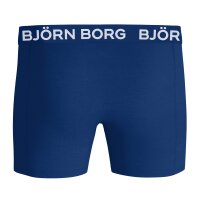 BJÖRN BORG Herren Boxershorts, 7er Pack - Cotton Stretch Boxer, Logobund, Unterhose, Baumwollmischung Blau/Grün L