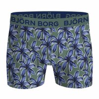 BJÖRN BORG Herren Boxershorts, 7er Pack - Cotton Stretch Boxer, Logobund, Unterhose, Baumwollmischung Blau/Grün M