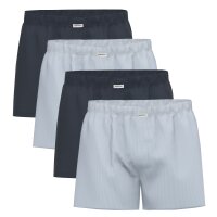 Seidensticker Men Woven Boxer Shorts, 4-Pack - Boxer 4-Pack, Cotton, Logo Blue M (Medium)
