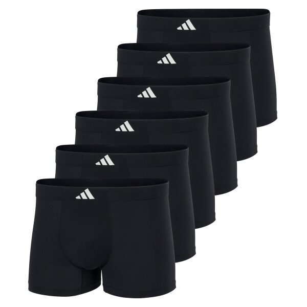 adidas Herren Boxershorts, 6er Pack - Active Micro Tech, Trunks,  Logo, einfarbig Schwarz M