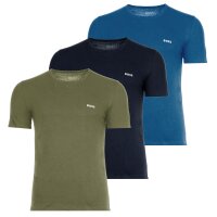 BOSS mens T-shirt, 3-pack - Classic, round neck, short sleeves, cotton Blue/green L (Large)