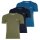 BOSS mens T-shirt, 3-pack - Classic, round neck, short sleeves, cotton Blue/green L (Large)