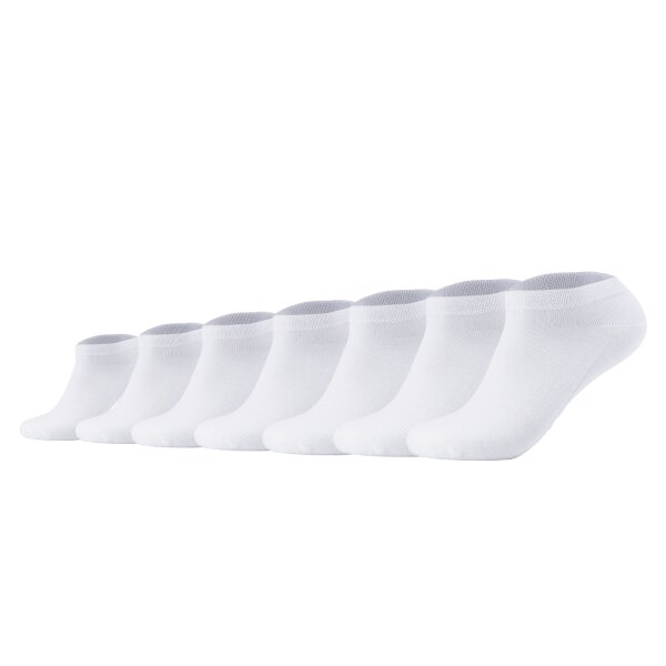 Camano Unisex Socks, Pack of 7 - Sneaker Socks, Cotton Blend, Plain Colour White 2 39-42 (UK 6-8)