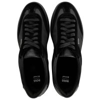 BOSS Herren Sneaker - Kieran Tenn sdnyn, Halbschuh, Materialmix mit Veloursleder-Besatz Schwarz EUR 42