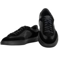 BOSS Mens Trainers - Kieran Tenn sdnyn, Low-top trainers, mixed materials with suede trim Black EUR 42 (UK 8)