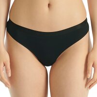 adidas Damen Strings, 6er Pack - Sport Active Essential, Low Rise Thong, Unterwäsche, Cotton Stretch, Logo, uni Schwarz M