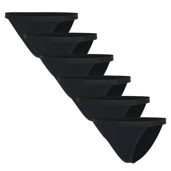 adidas ladies, briefs, 6-pack - Sport Active Essential, bikini, underwear, logo, uni Black L (Large)