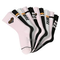 SCHIESSER girls socks, pack of 10 – ‘Legwear Teens’, patterned, cotton blend Pink/Black/White 35-38