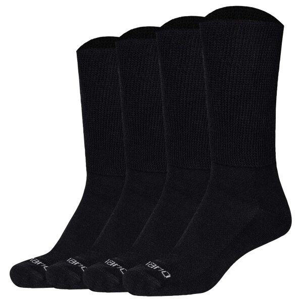 Camano Unisex Socken, 4er Pack - Organic Diabetic Socks, Diabetiker-Socken, einfarbig Schwarz 39-42