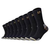 Camano Unisex Socks, 9-pack - Work Socks, Cotton, Logo, Plain Colour Black 39-42 (UK 6-8)
