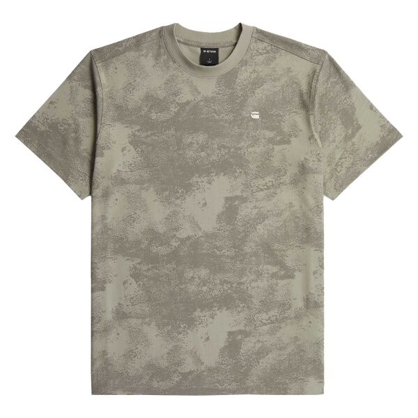 G-STAR Men T-shirt - Elephant Skin Archival Texture, round neck, cotton, patterned Grey M (Medium)