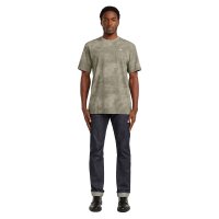 G-STAR Herren T-Shirt - Elephant Skin Archival Texture, Rundhalsausschnitt, Baumwolle, gemustert Grau M