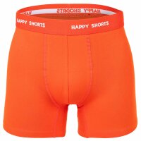 Happy Shorts Herren Boxer Shorts, 4er Pack - Retro Jersey, einfarbig, Logobund Blau/Orange/Grün S
