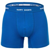 Happy Shorts Men’s Boxer Shorts, 4-Pack – Retro Jersey, solid color, logo waistband Blue/Orange/Green S (Small)